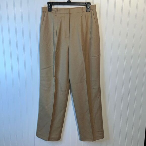Vintage Chadwick’s Wool Lined Dress Pants Size 10P Tan Pleated Front Pocketed - Picture 1 of 7